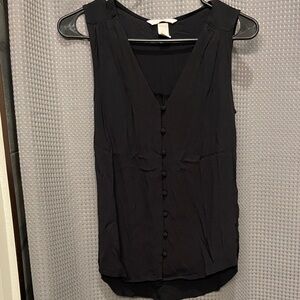 0 H&M Black Sleeveless V-Neck Blouse
